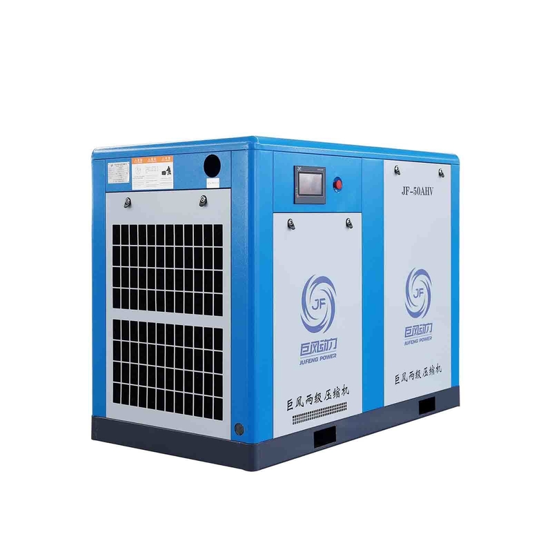 IP55 Direct Drive Two Stage Screw Air Compressor PLC Control Air / Water Cooling